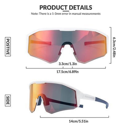 ROCKBROS Polarized Sports Glasses Adjustable Temple TAC Lenses + TR90 #Color_White