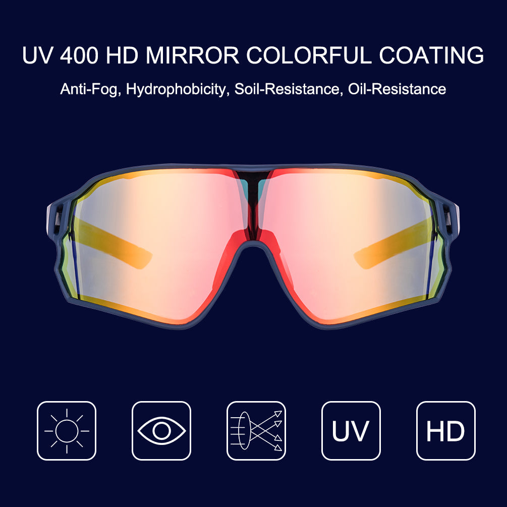 ROCKBROS Polarized Sunglasses UV 400 Protection TR90 Frame Outdoor Sports #Color_Blue