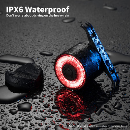 ROCKBROS Q3 Smart Bike Rear Light IPX6 Waterproof LED Brake Light USB Charging