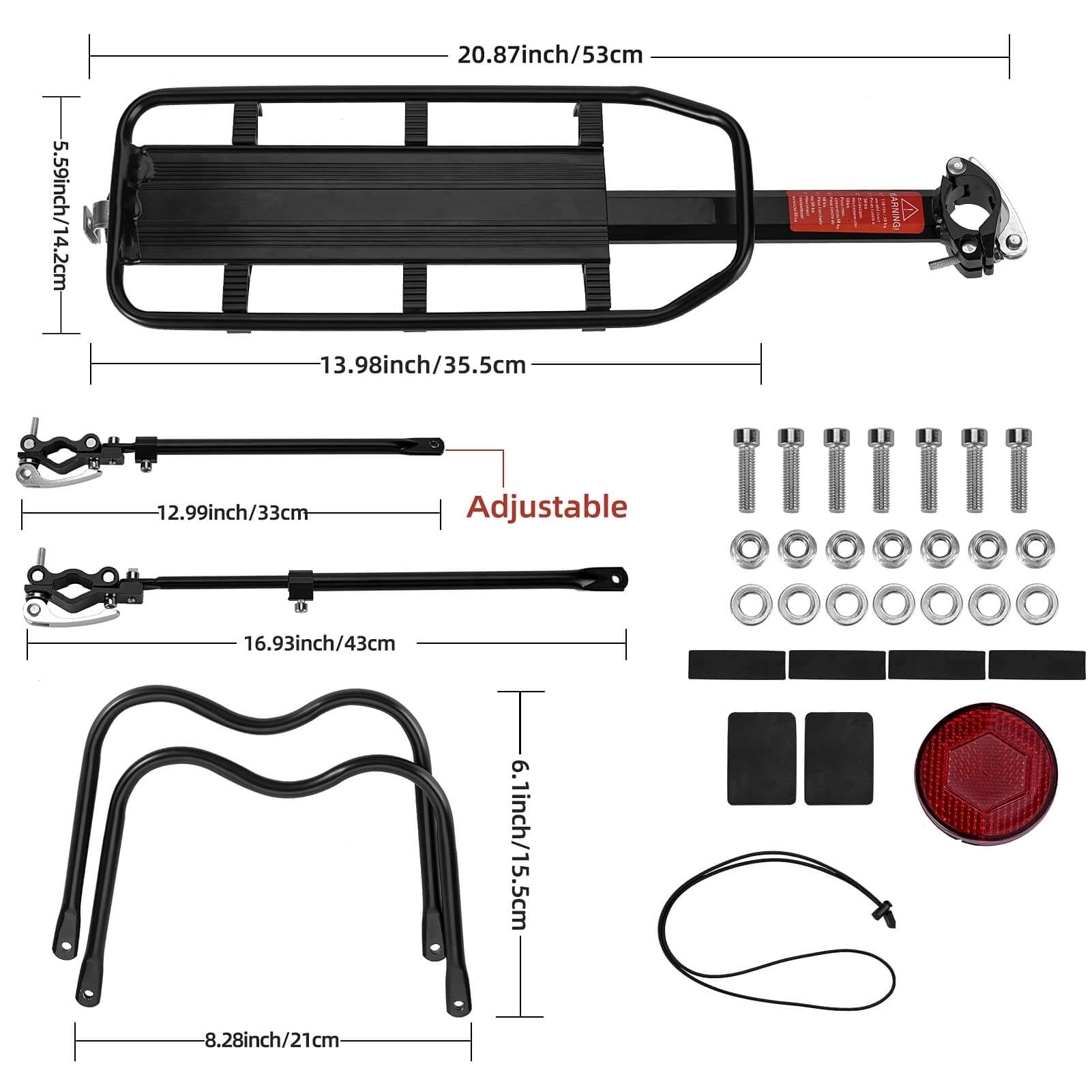 ROCKBROS Quick Release Bicycle Rack Aluminium Alloy with Reflector