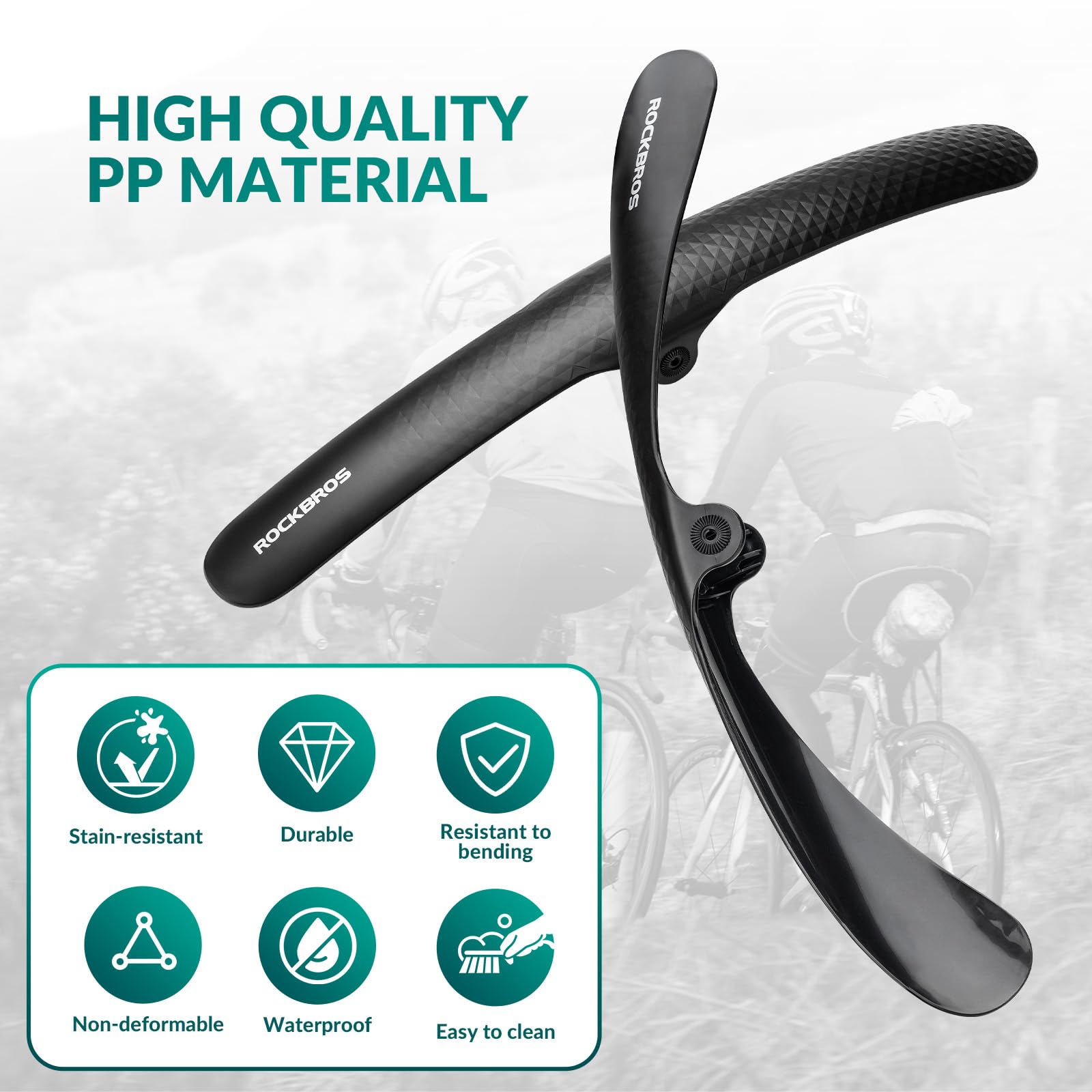 ROCKBROS Road Bike Fenders Set Adjustable Quick Release Bicycle Mudguard 
