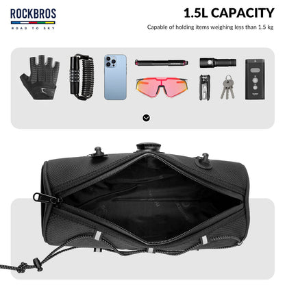 ROCKBROS Road-to-Sky Bicycle Handlebar Bag Front Bag for Bikes 5 Colors #Color_Black