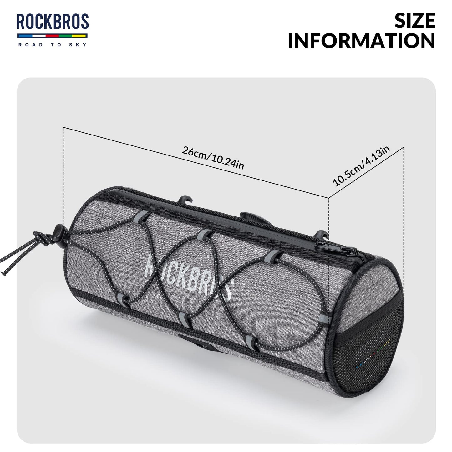 ROCKBROS Road-to-Sky Bicycle Handlebar Bag Front Bag for Bikes 5 Colors #Color_Linen Gray