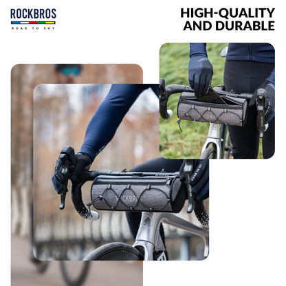 ROCKBROS Road-to-Sky Bicycle Handlebar Bag Front Bag for Bikes 5 Colors #Color_Linen Gray