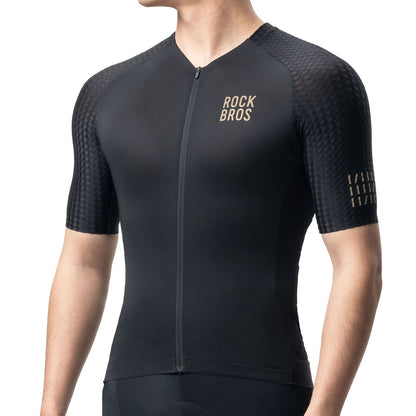 ROCKBROS Men’s Cycling Jersey – Diamond Pattern | Ride Hard, Stay Stylish! #Color_Black