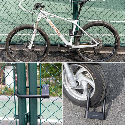 ROCKBROS Smart Bike U Lock Waterproof with Fingerprint and App Control