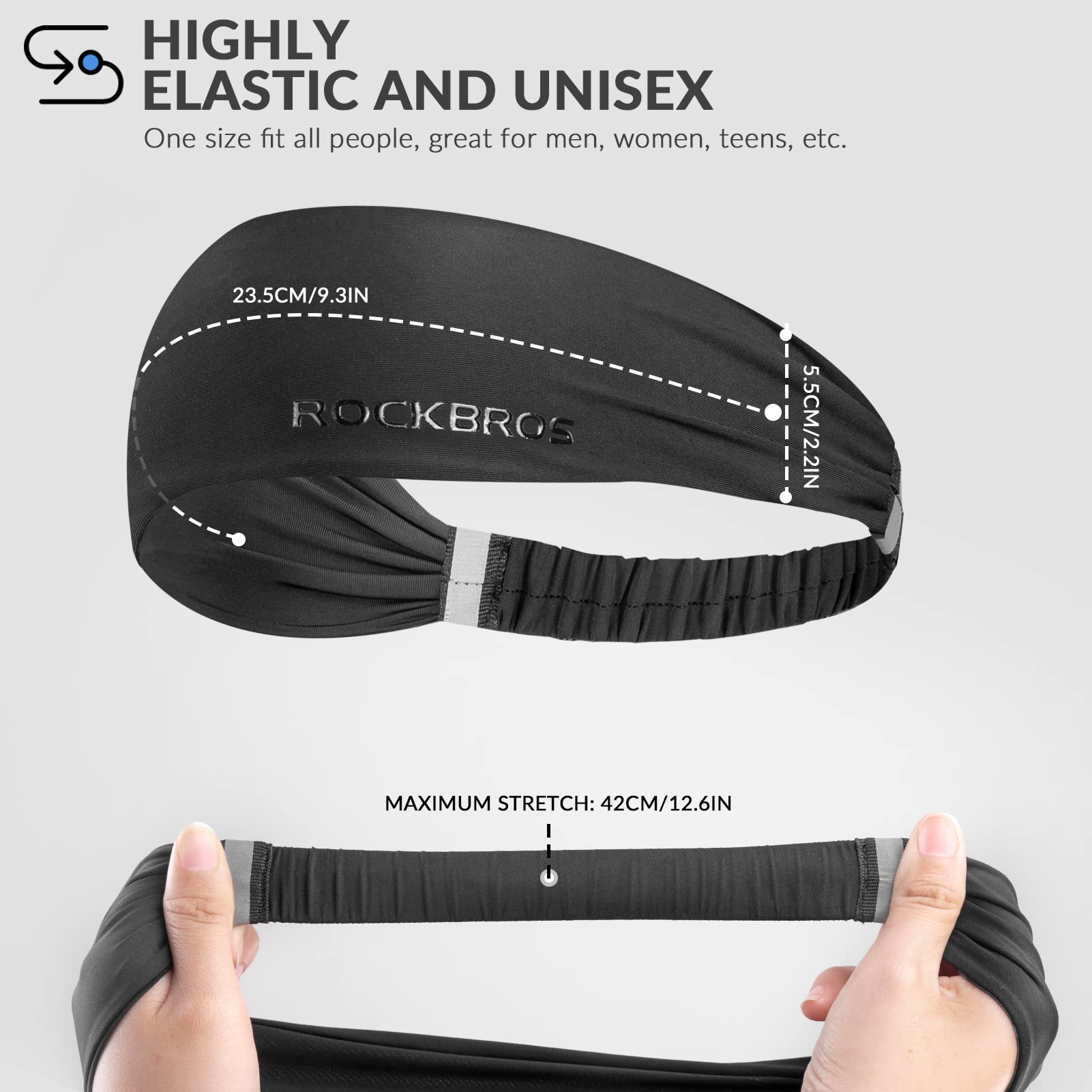 ROCKBROS Sweatbands Sports Headbands Unisex Sweat Absorption Hairbands 