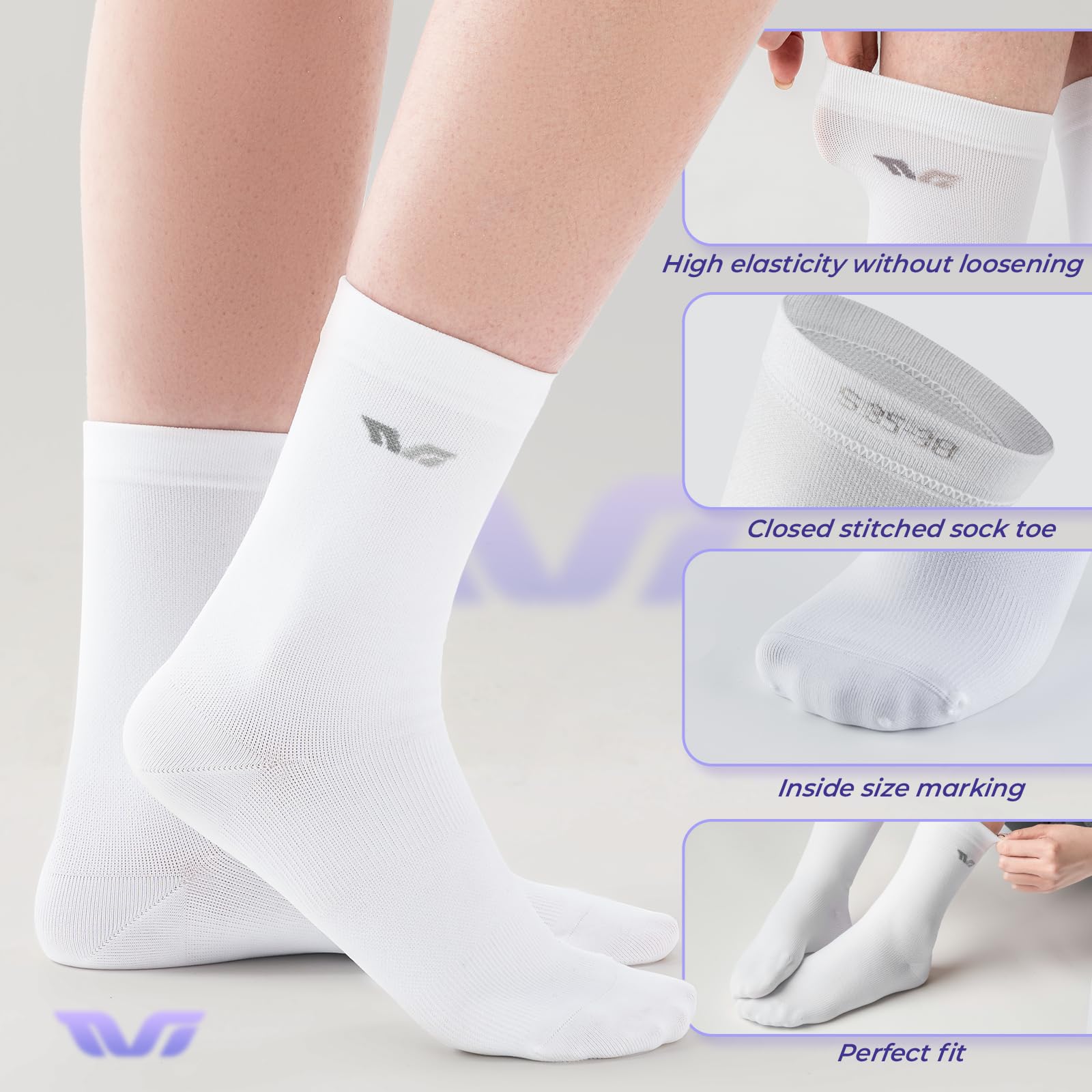 ROCKBROS TVI Performance Cycling Socks 2-Pairs Lightweight Breathable Crew - ROCKBROS-UK