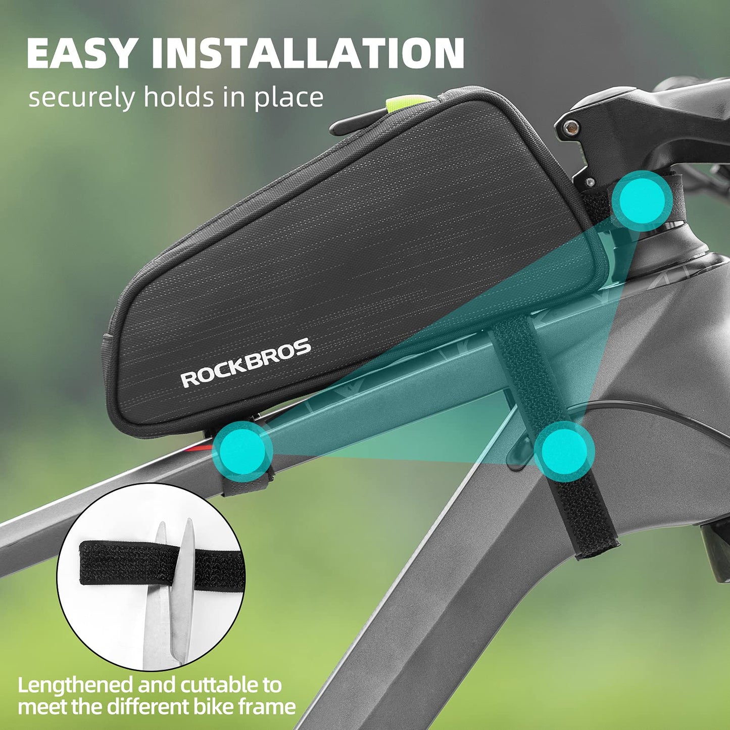 ROCKBROS Top Tube Bicycle Bag Frame Bag Cycling Bag Fit 6.5” 1.1L