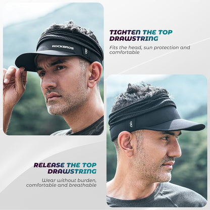 ROCKBROS UV Protection Lightweight Breathable Cycling Cap #Color_Black