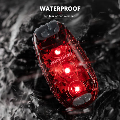 ROCKBROS Waterproof Bike Rear Tail Lights 2 Pack with 3 Light Modes