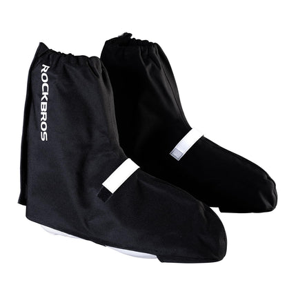 ROCKBROS Waterproof Windproof Cycling Overshoes Reflective Bike Shoe Covers #Color_Black