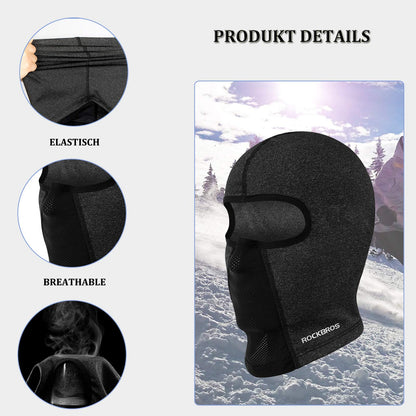 ROCKBROS Windproof Balaclava Winter Face Cover  Thermal Fleece Neck Warmer #Style_Grey