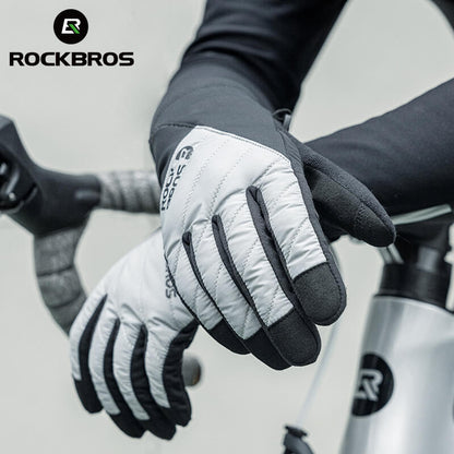 ROCKBROS Windproof Warm Shockproof Touch Screen Gel Bike Gloves
