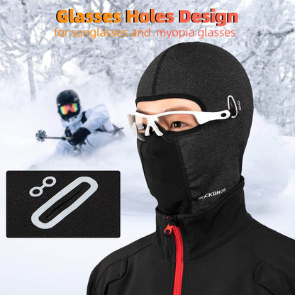 ROCKBROS windproof winter balaclava, full-face mask with glasses holes in grey#Color_Grey