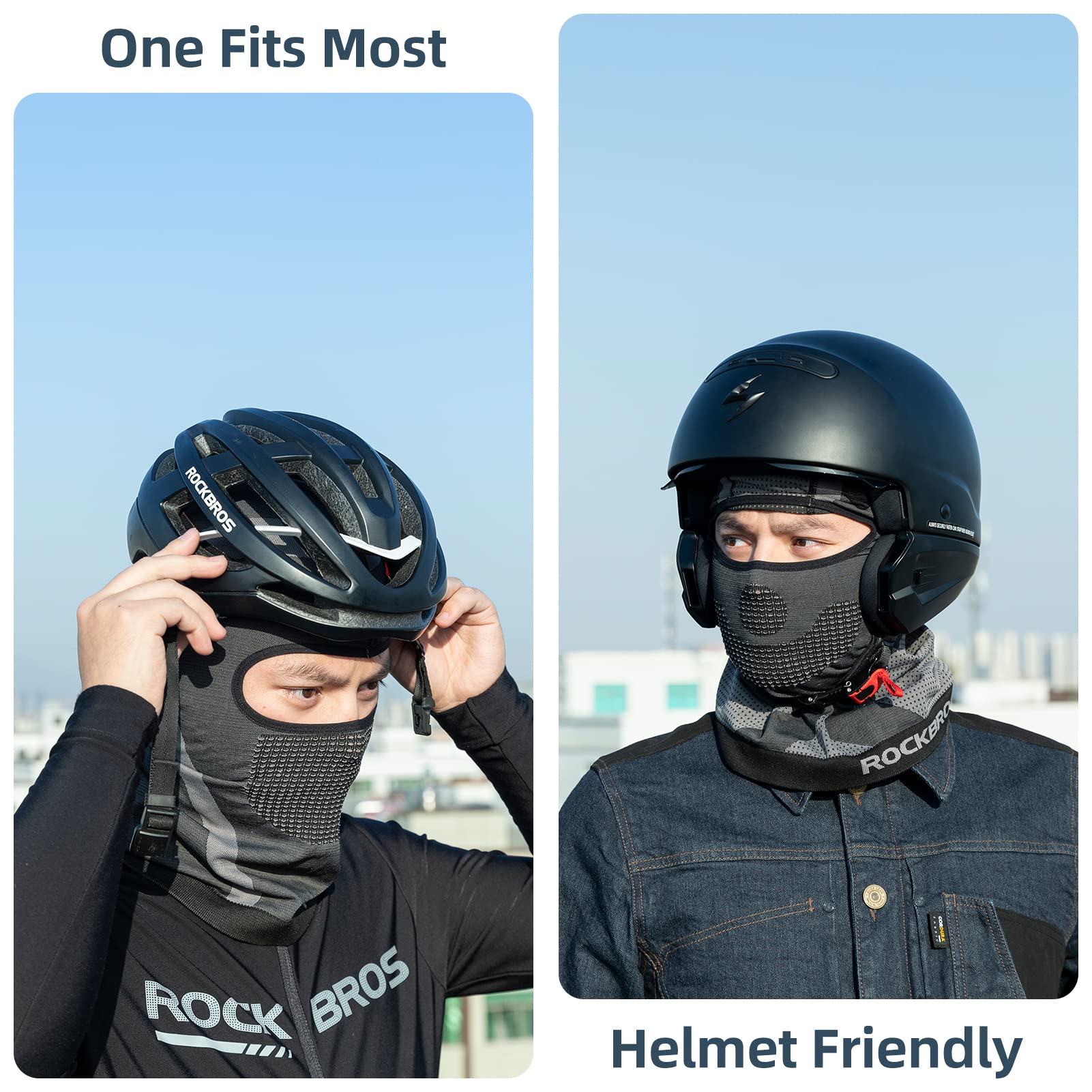 ROCKBROS Winter Balaclava Thermal Knitted Face Cover Men Women Ski Mask 