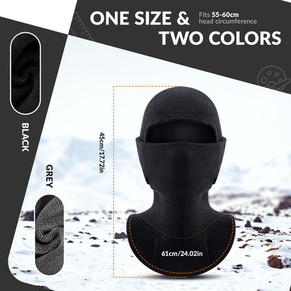 ROCKBROS Winter Balaclava Windproof Fleece Ski Mask for Men and Women #Color_Black