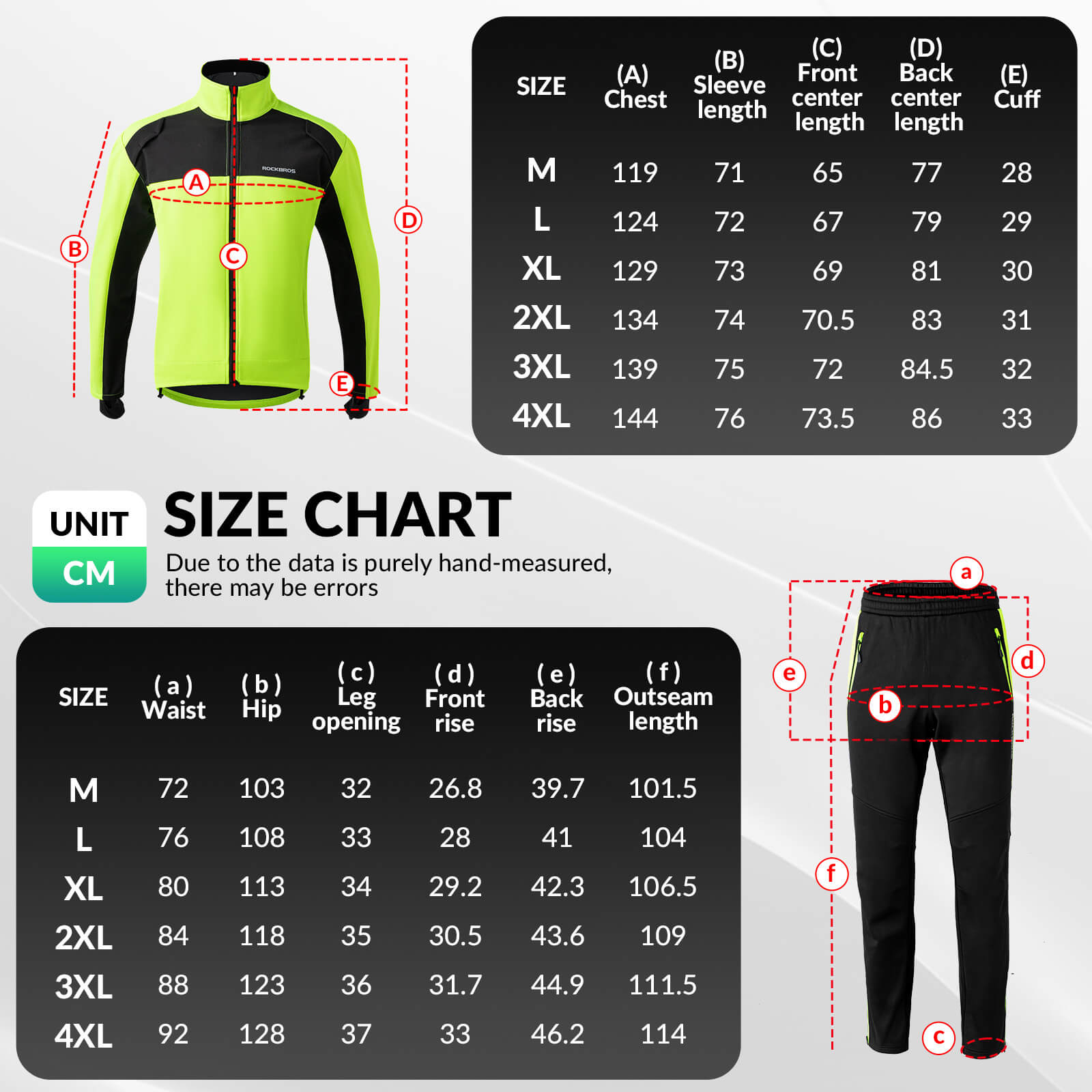 ROCKBROS Winter Thermal Windproof Softshell Cycling Set Bright Green - ROCKBROS-UK