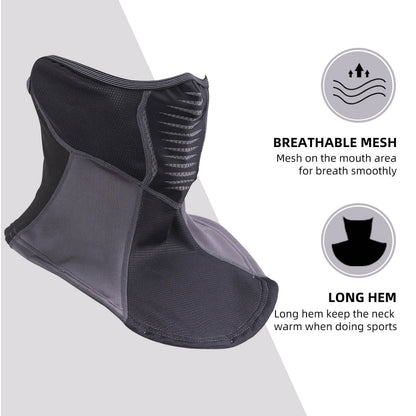 ROCKBROS Winter Windproof Balaclava Warm Cycling Cover #Style_Half Face Black Gray