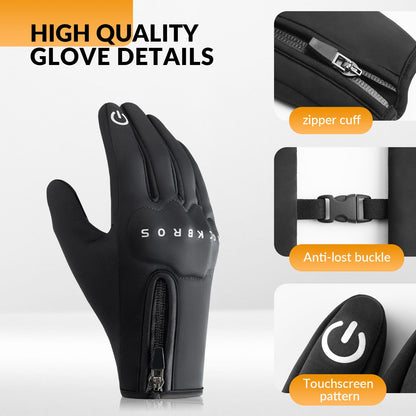 ROCKBROS Winter Windproof Thermal Anti-Slip Touchscreen Unisex Cycling Gloves