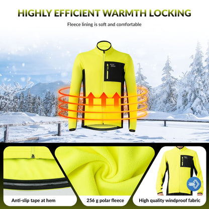 ROCKBROS Winter Windproof Thermal Cycling Jacket and Trousers Set