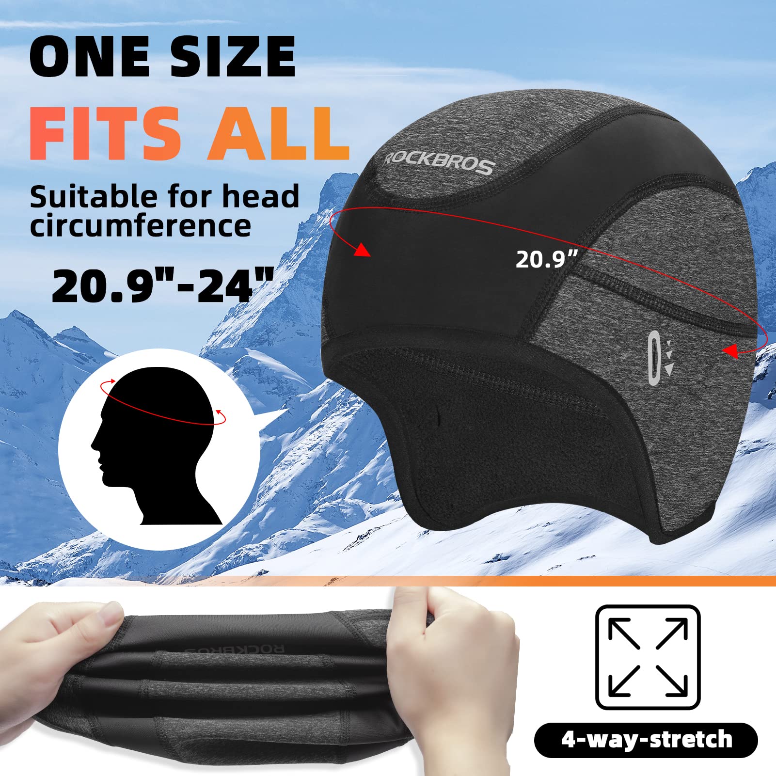 ROCKBROS Cycling Cap Under Helmet with Sunglasses Holes