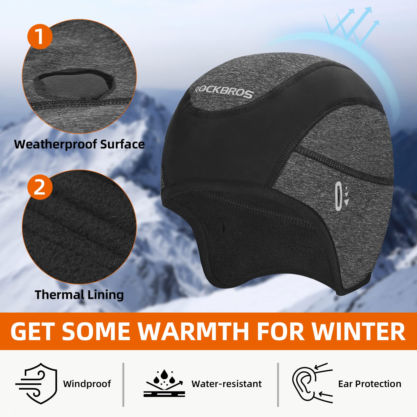 ROCKBROS Cycling Cap Under Helmet with Sunglasses Holes