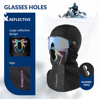 ROCKBROS Ski Mask Balaclava, Windproof Thermal Winter Mask for Cycling & Sports - ROCKBROS-UK