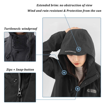 ROCKRBOS Waterproof Raincoat & Overtrousers for Men Women with Reflective