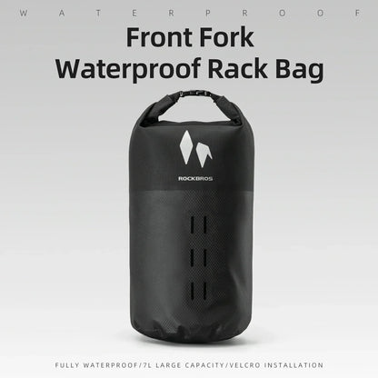 Close-up of waterproof welded seams on bike bag.