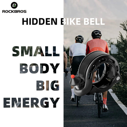 Clear-sounding hidden bike bell fits on handlebars for cyclists