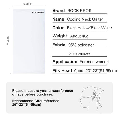 ROCKBROS Cooling Neck Gaiter Face Mask Fishing Scarf Face Cover for Men Women - ROCKBROS