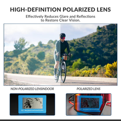 ROCKBROS Sports Sunglasses UV400 Protection Cycling Glasses with TR90 Frame #Style_White Polarized Lense