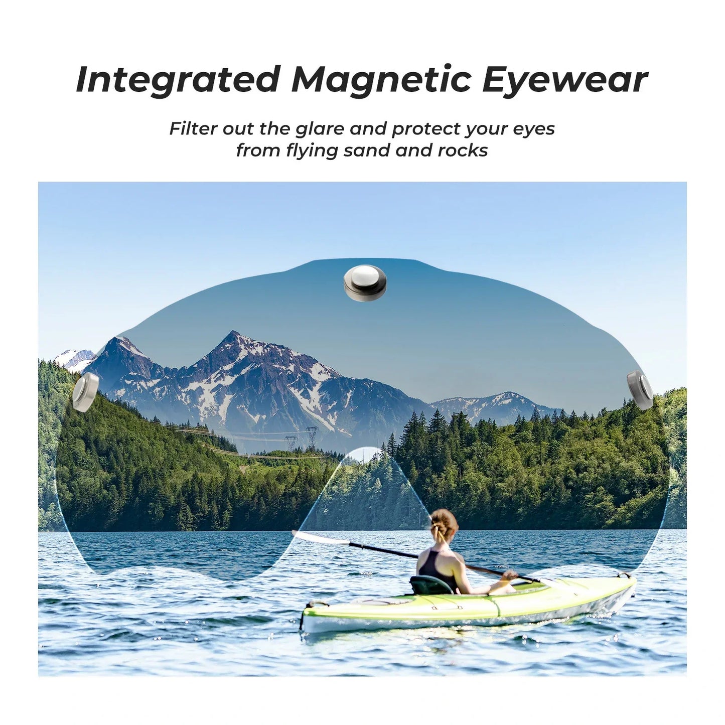 Lightweight adjustable adult cycling helmet with Magnetic Goggles