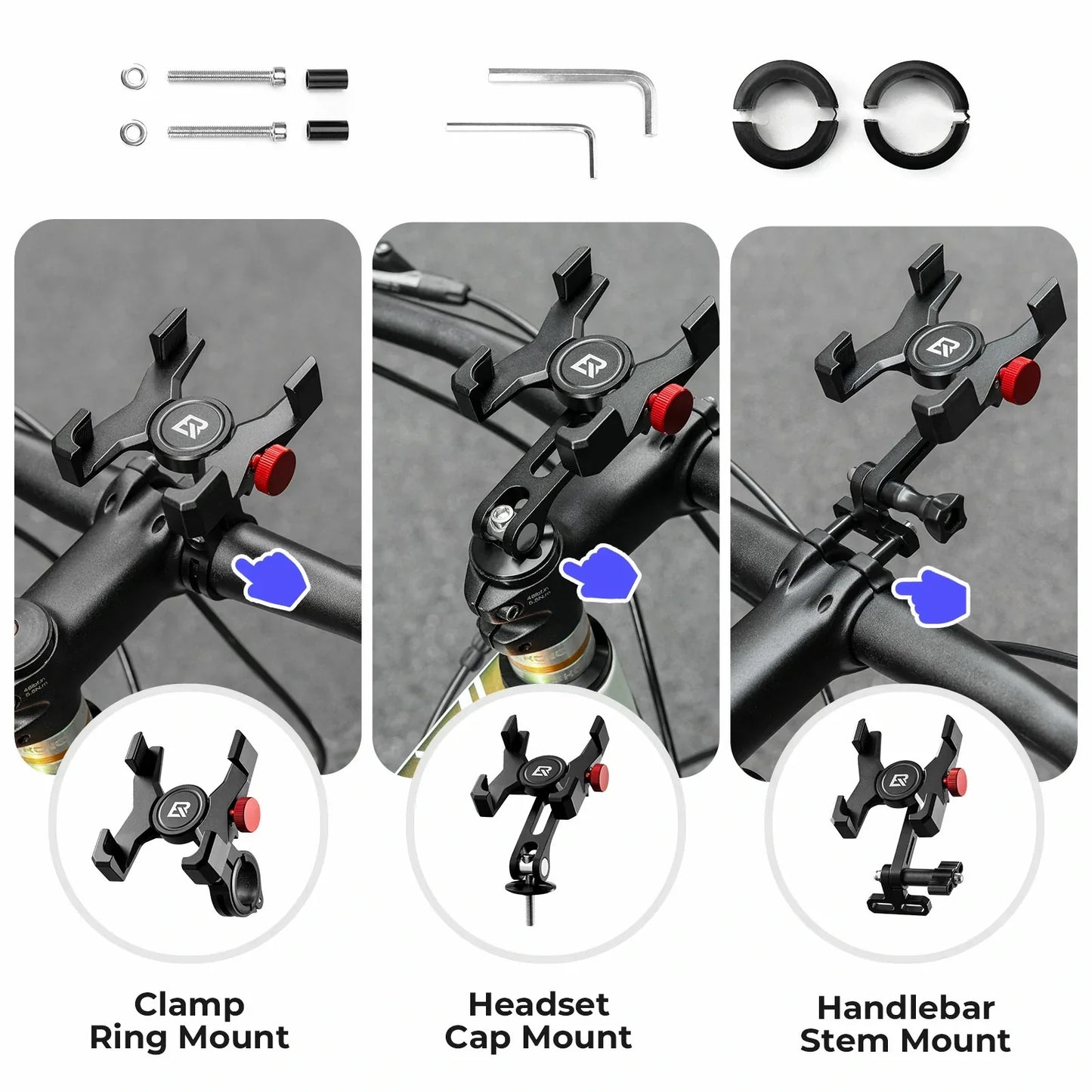 Aluminium Bicycle Phone Holder – Universal Mount for 4.7"-7.1" 