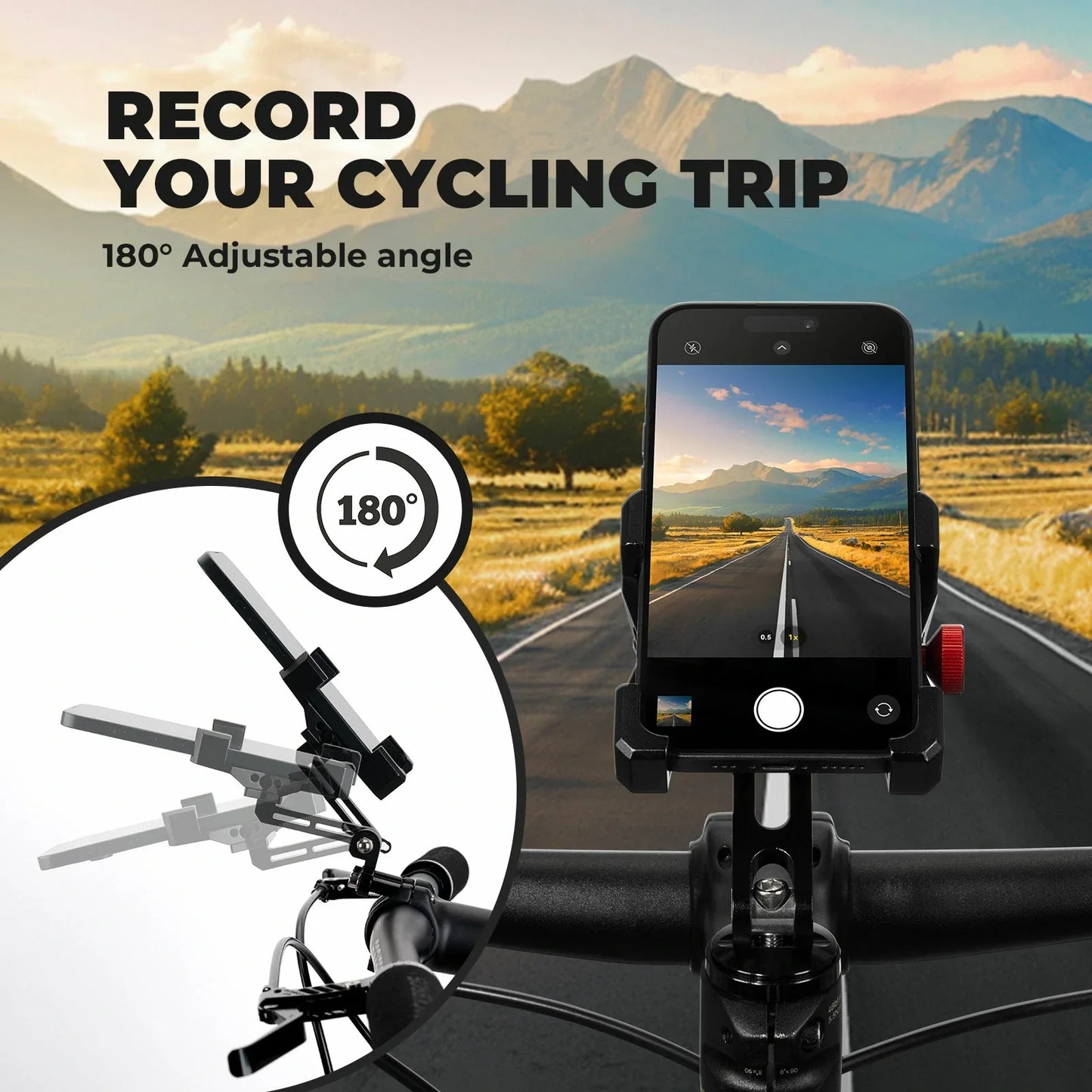 Aluminium Bicycle Phone Holder – Universal Mount for 4.7"-7.1" #Type_Headset Cap Mount