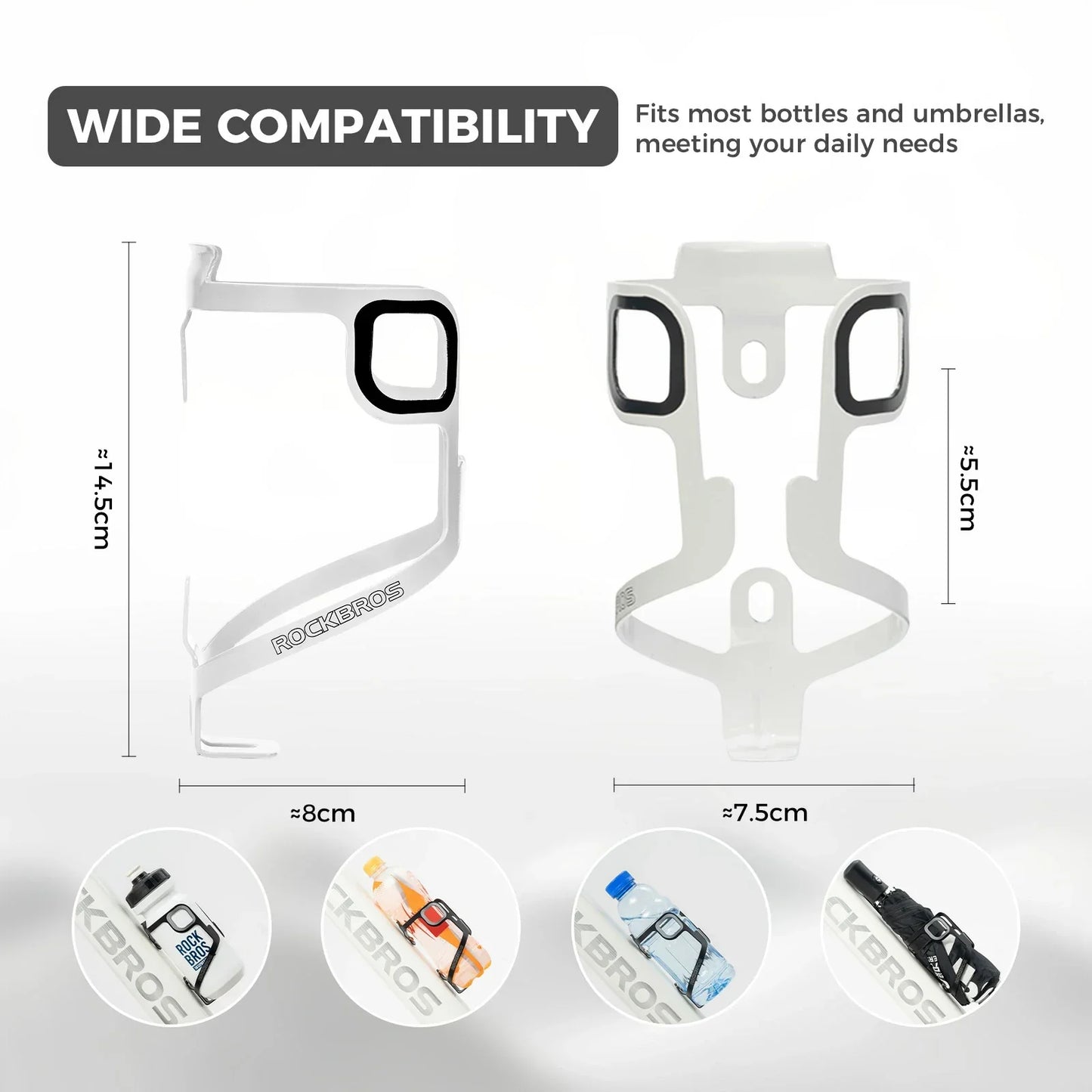 Single aluminium bike bottle cage lightweight design#color_White
