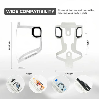 Single aluminium bike bottle cage lightweight design#color_White