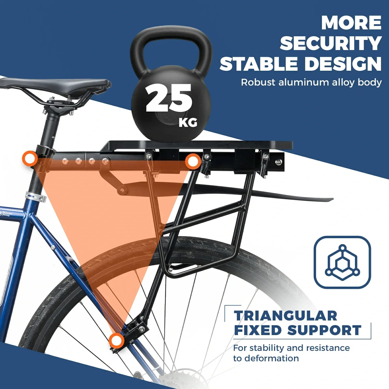 Aluminium Rear Bike Rack With Mudguard