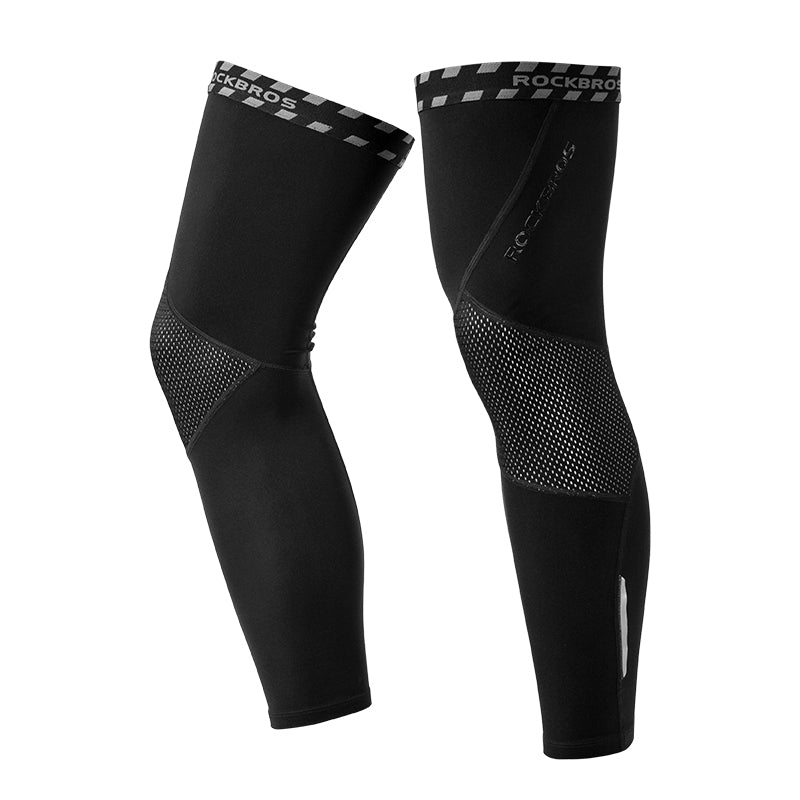 ROCKBROS Ensemble Manches de Bras & Jambières Thermiques Hiver Élastiques, Protection pour Cyclisme (1 Paire Chaque)