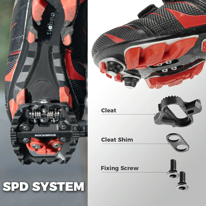 ROCKBROS bicycle pedals dual function SPD & flat pedals