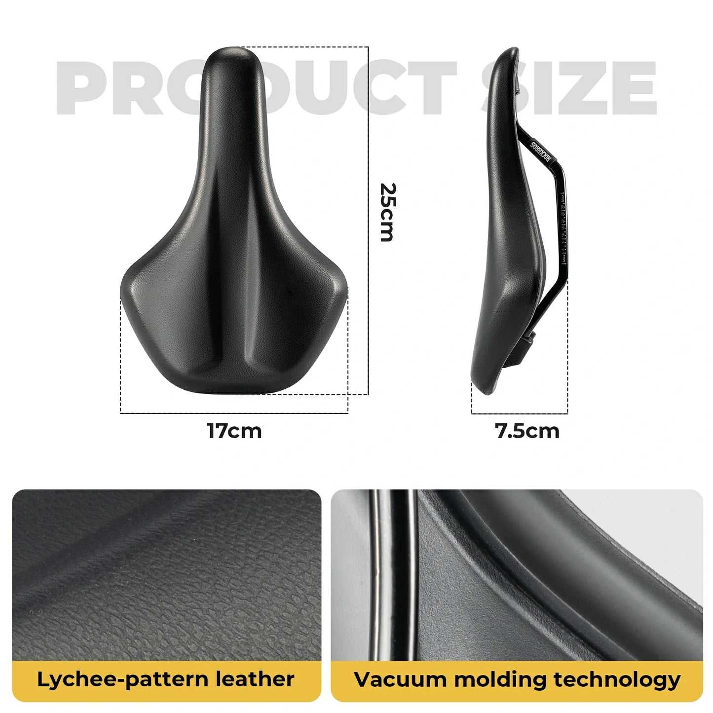 ROCKBROS bicycle saddle black pu leather shock-absorbing
