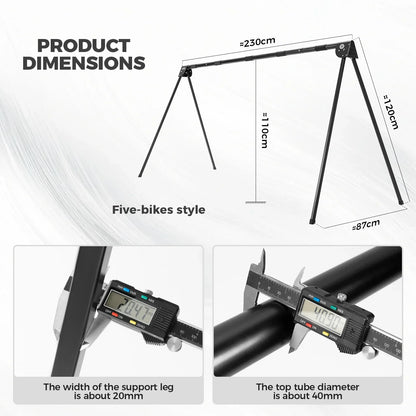 bicycle display stand for stable bike parking and storage at home or in the garage#Size_Five-bikes style