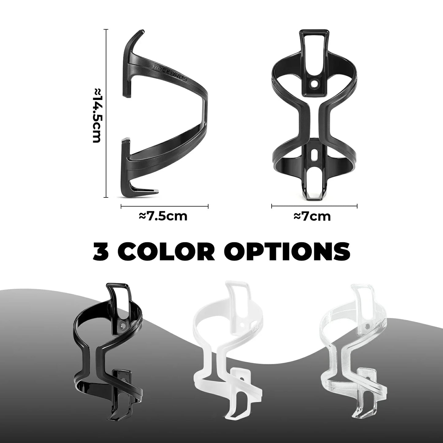 PC lightweight bike bottle cage 2 pack wide opening design