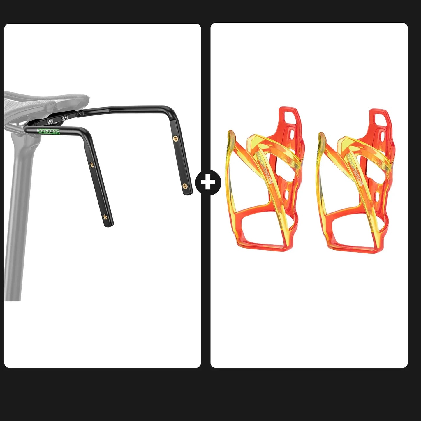 Bike Bottle Cage Set with Mount Bracket for Extra Hydration#Color_Red Yellow