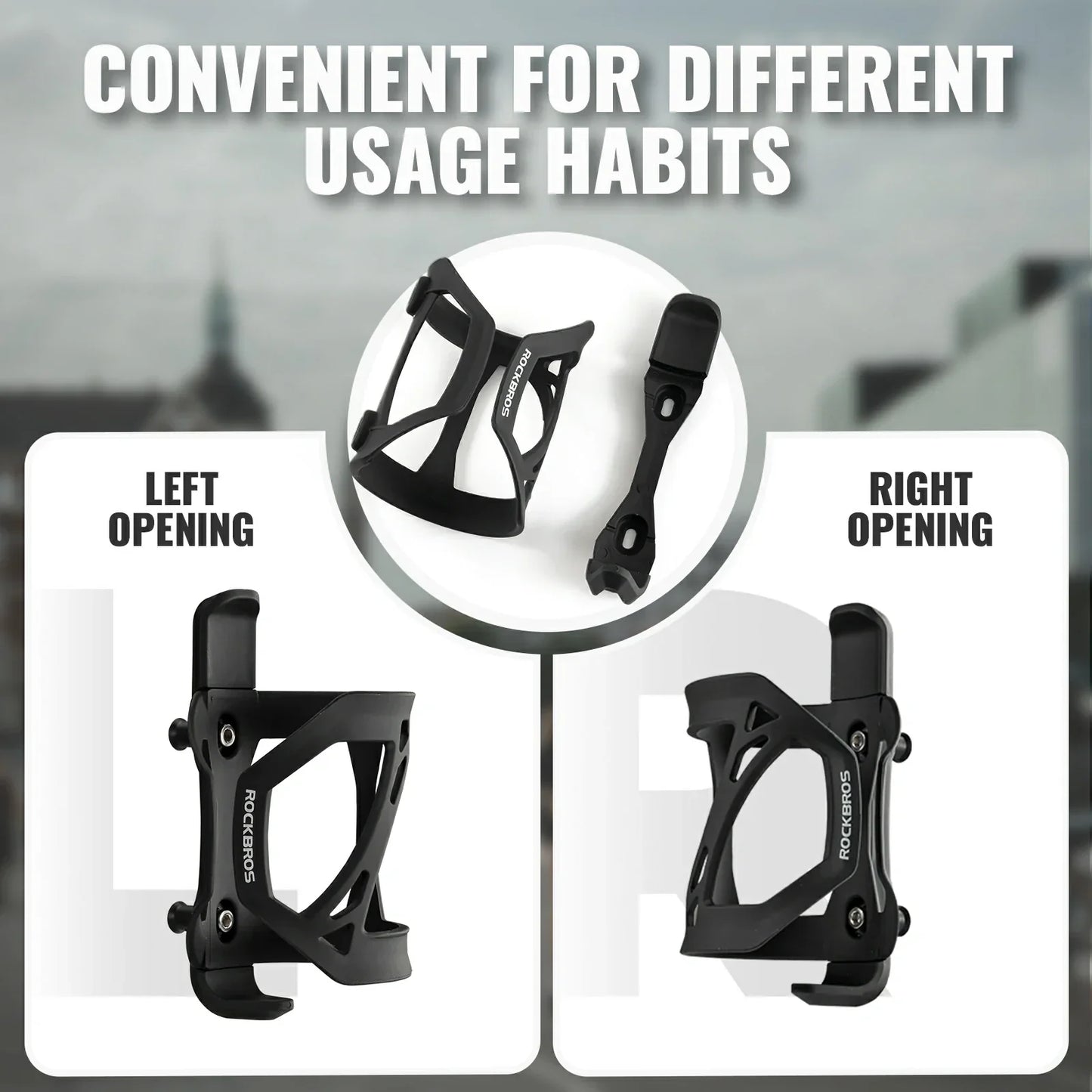 Bike bottle cage side open holder for road and mountain bikes