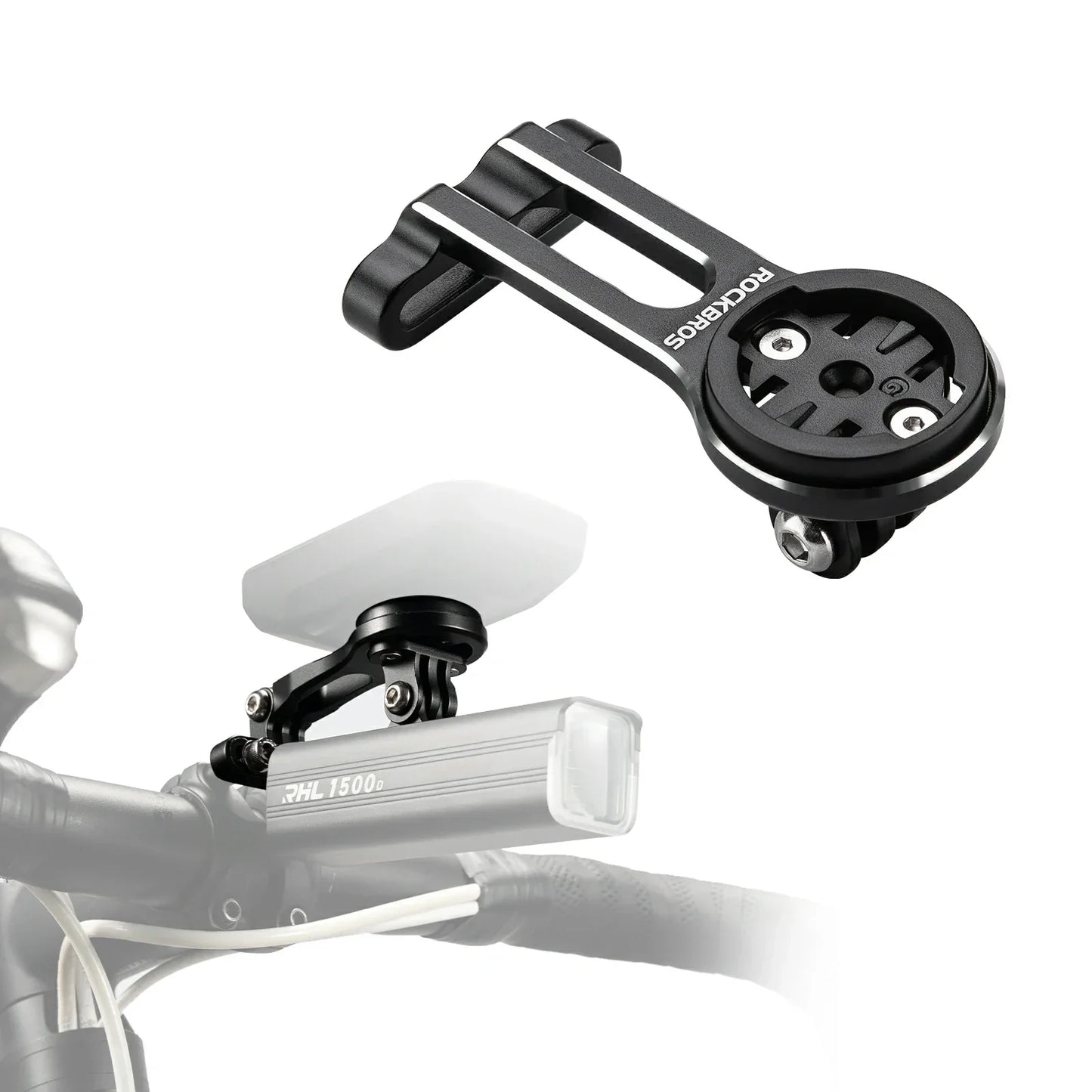 Bike computer mount compatible with Garmin and Bryton GPS devices
