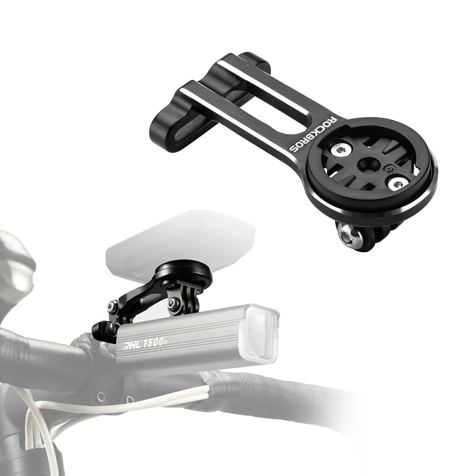 Bike computer mount compatible with Garmin and Bryton GPS devices