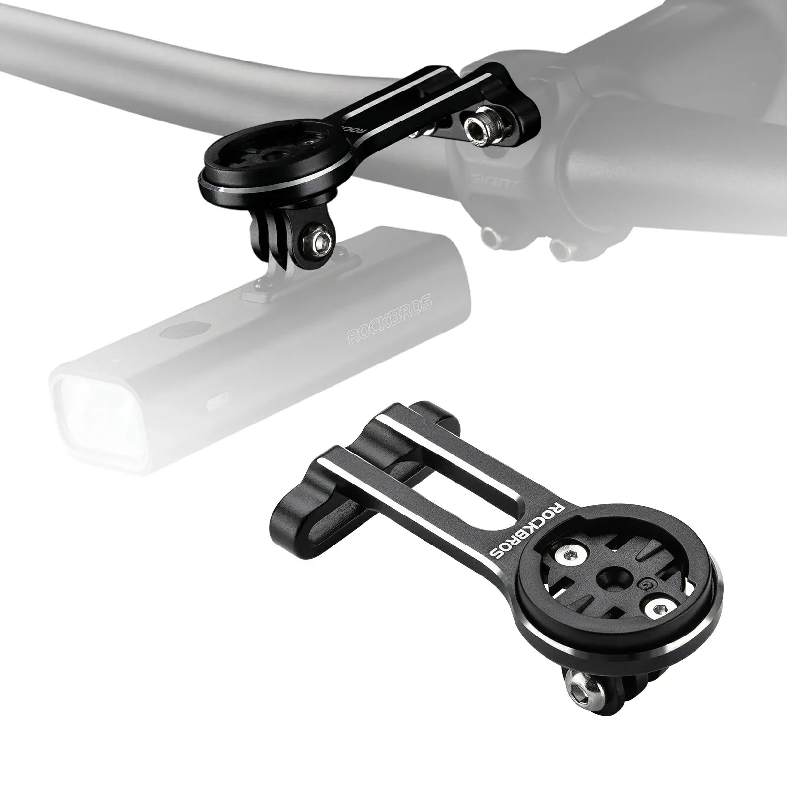 Lightweight aluminium bike computer mount for Garmin and Bryton