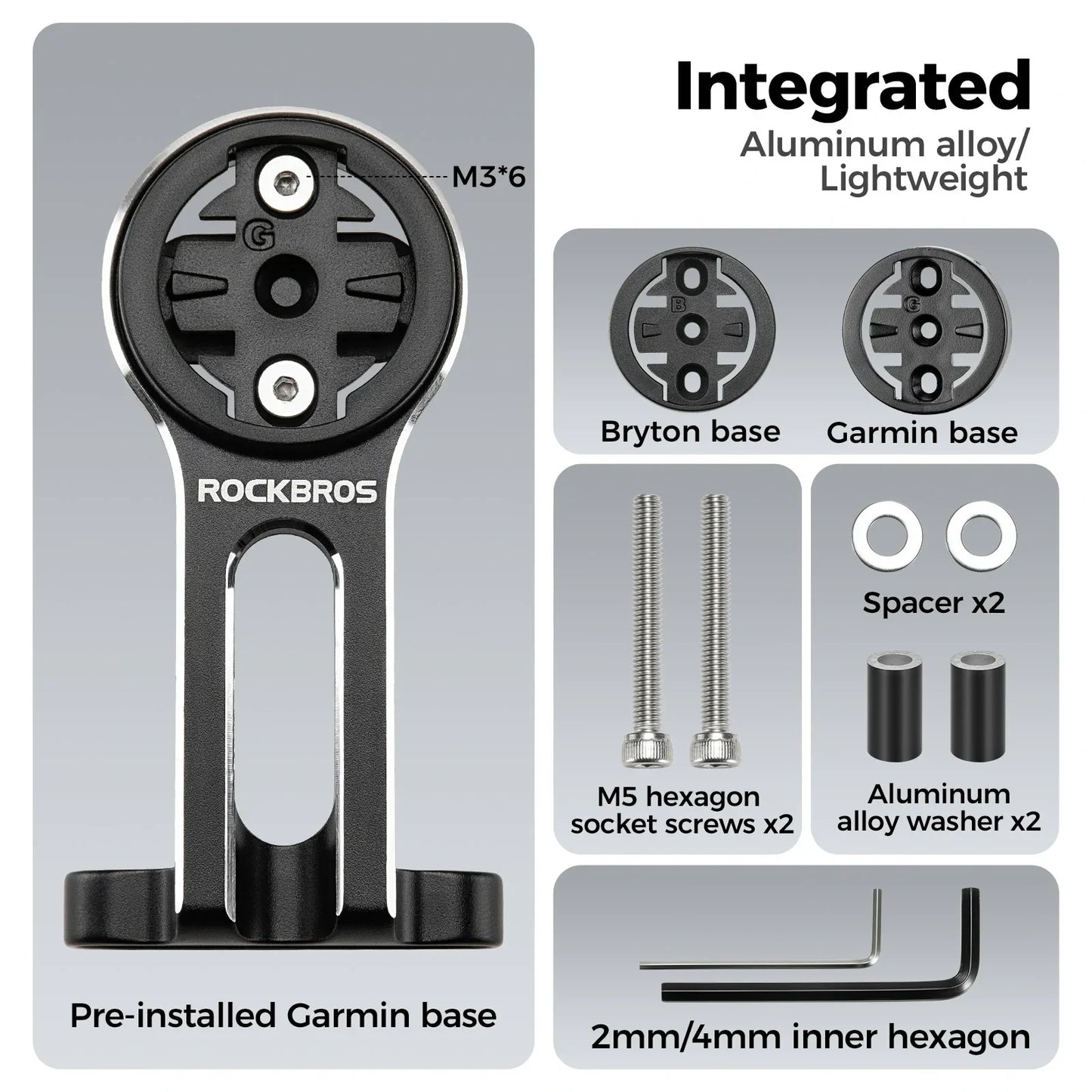Out front handlebar mount for Garmin and Bryton bike computers